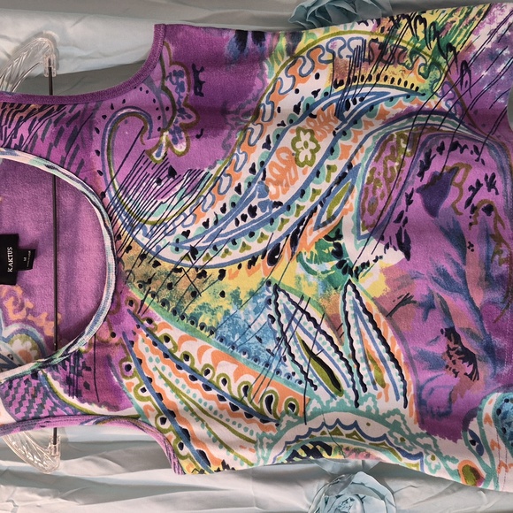 Kaktus Women's  Multicolor Cotton Sleeveless Top Sz M - Picture 3 of 7